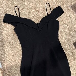 Le Chateau off the shoulder & thin straps black dress MEDIUM